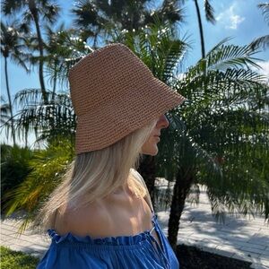 Stylish Tan Women's Raffia bucket Hat